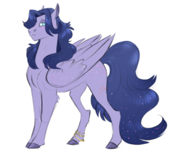 Size: 600x531 | Tagged: safe, artist:vindhov, oc, oc only, pegasus, pony, female, magical lesbian spawn, mare, offspring, parent:fluttershy, parent:princess luna, parents:lunashy, simple background, solo, transparent background