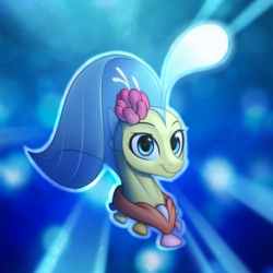 Size: 3000x3000 | Tagged: safe, artist:conniethecasanova, artist:justafallingstar, edit, princess skystar, seapony (g4), g4, my little pony: the movie, bioluminescent, bubble, bust, cute, female, flower, flower in hair, flowing mane, glowing, high res, jewelry, looking at you, necklace, ocean, pearl necklace, peytral, portrait, scales, seashell, seashell necklace, simple background, smiling, smiling at you, solo, underwater, water
