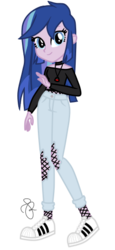 Size: 246x534 | Tagged: safe, artist:ilaria122, artist:selenaede, part of a set, oc, oc only, oc:velvet star, equestria girls, g4, base used, choker, clothes, equestria girls-ified, female, fishnet stockings, jeans, next generation, offspring, pants, parent:flash sentry, parent:twilight sparkle, parents:flashlight, ripped pants, shirt, shoes, simple background, sneakers, t-shirt, transparent background