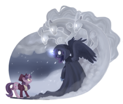 Size: 3005x2548 | Tagged: safe, artist:chepelitaxd, princess luna, snowfall frost, spirit of hearth's warming yet to come, starlight glimmer, a hearth's warming tail, g4, high res, simple background, transparent background