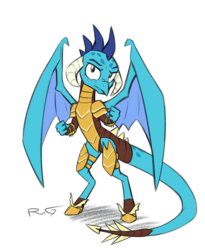 Size: 1193x1454 | Tagged: safe, artist:quadrog, princess ember, dragon, g4, armor, dragon armor, dragoness, female, looking at you, simple background, solo, white background