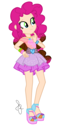 Size: 265x566 | Tagged: safe, artist:ilaria122, artist:painterede, part of a set, oc, oc:chocolate candy, equestria girls, g4, belt, bracelet, clothes, cute, equestria girls-ified, female, high heels, human coloration, jewelry, legs, necklace, next generation, not pinkie pie, offspring, parent:cheese sandwich, parent:pinkie pie, parents:cheesepie, sandals, shirt, shoes, simple background, skirt, transparent background