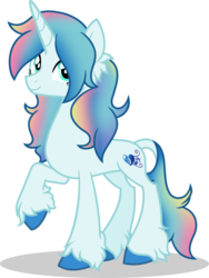 Size: 731x973 | Tagged: safe, artist:mlp-trailgrazer, oc, oc only, oc:sapphire heart song, pony, unicorn, female, raised hoof, simple background, smiling, solo, transparent background, unshorn fetlocks