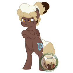 Size: 3000x3000 | Tagged: safe, artist:besttubahorse, oc, oc only, oc:sweet mocha, pegasus, pony, alternate hairstyle, angry, bipedal, crossed hooves, female, freckles, high res, simple background, solo, transparent background, watermark