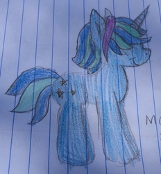 Size: 2273x2446 | Tagged: safe, artist:gillian, oc, oc only, oc:moonlight shine, pony, unicorn, high res, lined paper, solo, traditional art