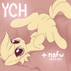 Size: 3000x3000 | Tagged: safe, artist:anti1mozg, pony, butt, chest fluff, commission, cute, explicit source, featureless crotch, female, high res, looking at you, mare, on back, plot, solo, underhoof, your character here