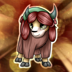 Size: 2500x2500 | Tagged: safe, artist:6editor9, artist:conniethecasanova, edit, yona, yak, g4, school daze, season 8, cloven hooves, female, high res, smiling, solo