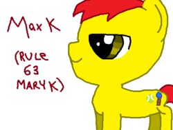 Size: 476x359 | Tagged: safe, artist:nightshadowmlp, oc, oc only, oc:game point, bad anatomy, meh, ms paint, rule 63, simple background, smiling, text, white background