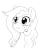 Size: 626x782 | Tagged: dead source, safe, artist:evomanaphy, oc, oc only, oc:evo, earth pony, pony, :o, :t, animated, blinking, blushing, boop, cute, female, freckles, gif, hooves, mare, monochrome, offscreen character, open mouth, scrunchy face, simple background, solo focus, wavy mouth, white background