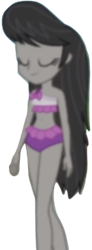 Size: 476x1295 | Tagged: safe, octavia melody, equestria girls, g4, my little pony equestria girls: better together, x marks the spot, blurry, clothes, eyes closed, female, not a vector, simple background, solo, swimsuit, transparent background