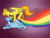 Size: 4000x3000 | Tagged: safe, artist:heyerika, rainbow dash, spitfire, pegasus, pony, g4, blushing, duo, female, flying, forehead kiss, lesbian, mare, purple background, rainbow trail, ship:spitdash, shipping, simple background