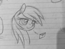 Size: 3264x2448 | Tagged: safe, artist:squeaky-belle, derpy hooves, pony, g4, female, high res, lined paper, mail, pencil drawing, sketch, solo, traditional art