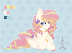 Size: 4777x3504 | Tagged: safe, artist:pvrii, oc, oc only, oc:rainbow sorbet, pegasus, pony, adoptable, body freckles, chest fluff, female, freckles, looking at you, mare, reference sheet, simple background, smiling, solo