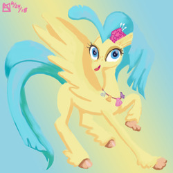 Size: 1500x1500 | Tagged: safe, artist:kelseyleah, princess skystar, classical hippogriff, hippogriff, g4, my little pony: the movie, female, gradient background, solo