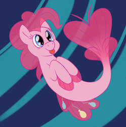 Size: 1465x1471 | Tagged: safe, artist:dippin-dott, pinkie pie, seapony (g4), g4, :p, cute, diapinkes, female, mare, seaponified, seapony pinkie pie, silly, solo, species swap, tongue out