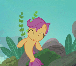 Size: 1234x1078 | Tagged: safe, screencap, scootaloo, seapony (g4), g4, surf and/or turf, animated, cropped, cute, cutealoo, female, sea-mcs, seaponified, seapony scootaloo, solo, sound, species swap, swimming, that pony sure does love being a seapony, underwater, webm