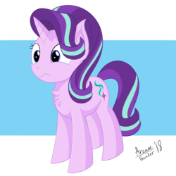 Size: 5000x5000 | Tagged: safe, artist:arcane-thunder, starlight glimmer, pony, unicorn, g4, absurd resolution, chest fluff, confused, digital art, disturbed, female, mare, signature, simple background, solo, transparent background