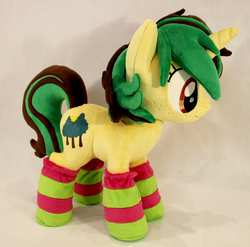 Size: 1138x1124 | Tagged: safe, artist:lioncubcreations, oc, oc only, oc:northern spring, pony, clothes, irl, photo, plushie, socks, solo, striped socks