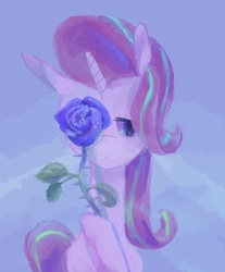 Size: 1017x1229 | Tagged: safe, artist:laurasrxfgcc, starlight glimmer, pony, unicorn, g4, blue rose, female, flower, rose, solo