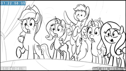 Size: 1920x1080 | Tagged: safe, artist:karine charlebois, screencap, applejack, fluttershy, rainbow dash, rarity, starlight glimmer, g4, horse play, animatic, surprised