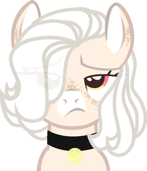 Size: 742x862 | Tagged: safe, artist:kazanzh, oc, oc only, earth pony, pony, bust, choker, female, mare, portrait, simple background, solo, white background