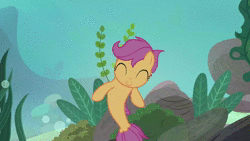 Size: 1920x1080 | Tagged: safe, screencap, scootaloo, seapony (g4), g4, surf and/or turf, animated, cute, cutealoo, female, seaponified, seapony scootaloo, solo, sound, species swap, that pony sure does love being a seapony, underwater, webm