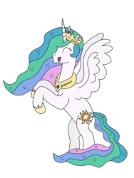 Size: 1536x2048 | Tagged: safe, artist:supahdonarudo, princess celestia, pony, g4, cute, cutelestia, excited, female, happy, mare, simple background, solo, standing, transparent background