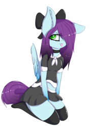 Size: 2383x3367 | Tagged: safe, artist:mimihappy99, oc, oc only, oc:mimi happy, pegasus, anthro, anthro oc, clothes, female, high res, mare, school uniform, simple background, solo, tongue out, transparent background