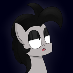 Size: 1980x1980 | Tagged: safe, artist:moonatik, oc, oc only, oc:paulpeoples, pony, art trade, eyeshadow, makeup, solo, tongue out