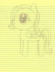 Size: 543x714 | Tagged: safe, artist:nightshadowmlp, fluttershy, g4, chibi, lined paper, traditional art