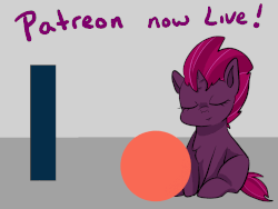 Size: 1024x768 | Tagged: safe, artist:erieillustrates, fizzlepop berrytwist, tempest shadow, pony, unicorn, ask-fizzlepop, g4, my little pony: the movie, advertisement, animated, female, filly, filly tempest shadow, magic, patreon, patreon logo, solo, telekinesis, younger
