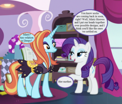 Size: 756x648 | Tagged: safe, edit, edited screencap, editor:korora, screencap, rarity, sassy saddles, forever filly, g3, g4, canterlot carousel, g3 to g4, generation leap, implied derpy, implied minty, speech bubble, text