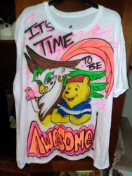 Size: 480x640 | Tagged: safe, captain celaeno, g4, my little pony: the movie, airbrush, clothes, male, original art, pirate, pirates is what we'll be, shirt, the new adventures of winnie the pooh, time to be awesome, winnie the pooh