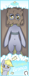 Size: 779x2000 | Tagged: safe, anonymous artist, derpy hooves, pony, g4, 4chan, butterface, colored, cute, derpabetes, drawthread, drool, female, grotesque cute, simple background, solo