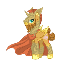 Size: 1736x1736 | Tagged: safe, artist:myhandsarecrazy, oc, oc only, oc:mjölnir, alicorn, pegasus, pony, alicorn oc, armor, beard, cloak, clothes, facial hair, helmet, horned helmet, looking at you, male, simple background, solo, stallion, thor, transparent background