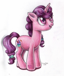 Size: 850x1015 | Tagged: safe, artist:andpie, sugar belle, pony, g4, female, heart eyes, solo, traditional art, wingding eyes