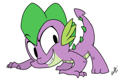 Size: 1214x800 | Tagged: safe, artist:emositecc, spike, dragon, g4, male, simple background, smiling, solo, transparent background