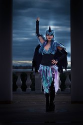 Size: 1440x2160 | Tagged: safe, artist:evescintilla, nightmare moon, alicorn, human, g4, clothes, cosplay, costume, high heels, humanized, irl, irl human, night, photo, shoes