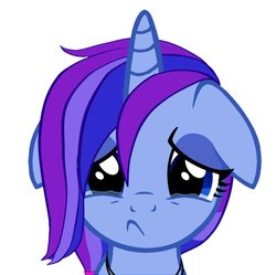 Size: 479x478 | Tagged: safe, oc, oc only, oc:wandering light, pony, crying, emotion, floppy ears, simple background, solo, sticker, vector, white background