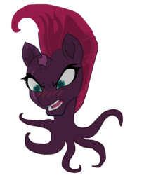 Size: 884x1080 | Tagged: safe, tempest shadow, octopus, g4, my little pony: the movie, broken horn, eye scar, female, horn, not salmon, scar, simple background, solo, species swap, transparent background, wat