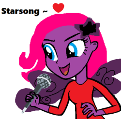 Size: 400x393 | Tagged: safe, artist:nightshadowmlp, starsong, equestria girls, g4, barrette, base used, equestria girls-ified, microphone