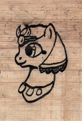 Size: 512x759 | Tagged: safe, artist:kuroneko, derpibooru exclusive, somnambula, pegasus, pony, g4, bust, female, glowpaz, ink drawing, mare, monochrome, papyrus, portrait, solo, traditional art