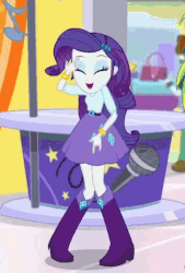 Size: 407x603 | Tagged: safe, screencap, rarity, equestria girls, equestria girls specials, g4, my little pony equestria girls: dance magic, animated, cropped, dancing, dancity, devil horn (gesture), female, out of context, solo