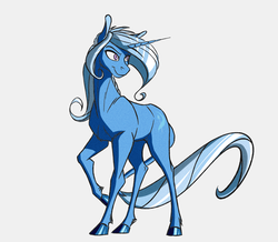 Size: 3104x2704 | Tagged: safe, artist:akweer, trixie, classical unicorn, pony, unicorn, g4, female, high res, horn, leonine tail, mare, simple background, solo