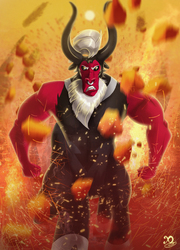 Size: 1000x1387 | Tagged: safe, artist:xaneas, lord tirek, centaur, g4, intimidating, looking at you, male, nose piercing, nose ring, piercing, septum piercing, solo