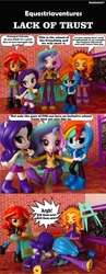 Size: 899x2313 | Tagged: safe, artist:whatthehell!?, adagio dazzle, princess celestia, principal celestia, rainbow dash, rarity, sunset shimmer, equestria girls, equestria girls series, g4, attack, boots, chair, chalkboard, classroom, clothes, desk, doll, dress, equestria girls minis, eqventures of the minis, headband, irl, photo, school, shoes, skirt, smiling, toy, ultra minis