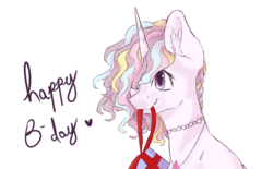 Size: 1007x626 | Tagged: safe, artist:sugartm, oc, oc only, oc:amethyst moon, pony, unicorn, female, mare, mouth hold, present, simple background, solo, transparent background