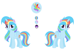 Size: 1004x692 | Tagged: dead source, safe, artist:rainbows-skies, oc, oc only, oc:colour sparkling, alicorn, pony, female, magical lesbian spawn, mare, offspring, parent:rainbow dash, parent:twilight sparkle, parents:twidash, reference sheet, simple background, solo, transparent background