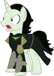 Size: 924x1312 | Tagged: safe, artist:theeditormlp, pony, unicorn, clothes, loki, male, ponified, simple background, solo, stallion, transparent background, vector