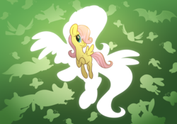 Size: 5000x3500 | Tagged: safe, artist:fluffyxai, fluttershy, pegasus, pony, g4, abstract background, animal, female, filly, filly fluttershy, solo, vector, younger